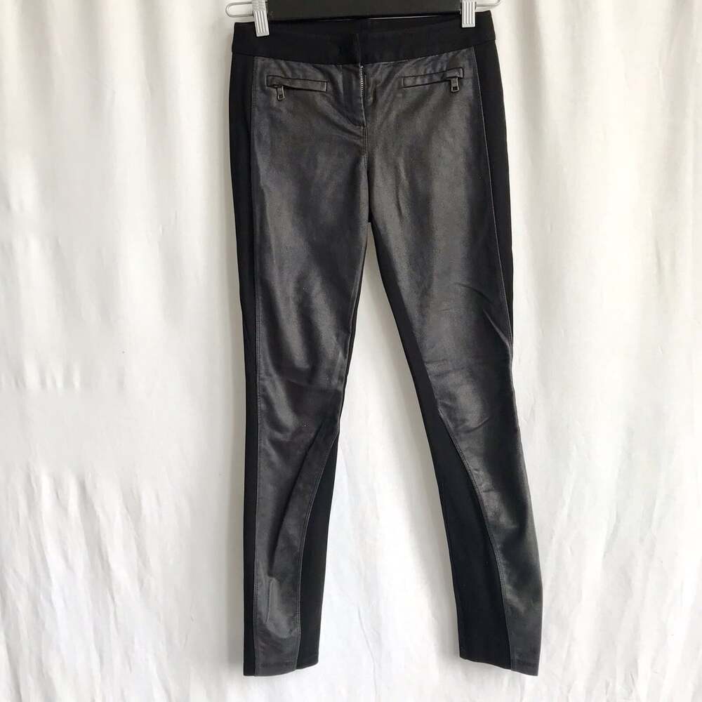 Armani Exchange Women’s Gray Faux Suede Black Legging Skinny Dress Pant XS